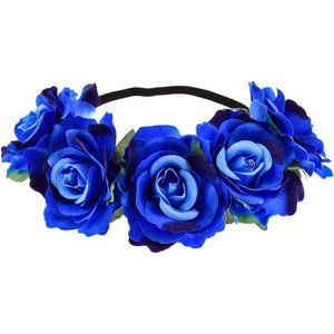 Rose Floral Crown Garland Flower Headband Headpiece for Wedding Festival